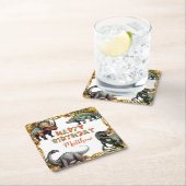 Dinosaur Birthday Party Kartonnen Onderzetters (Insitu)