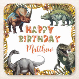 Dinosaur Birthday Party Kartonnen Onderzetters