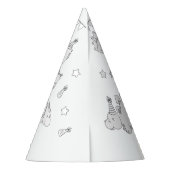 Dinosaur Birthday Party - Kleur uw eigen Pet Feesthoedjes (Achterkant)