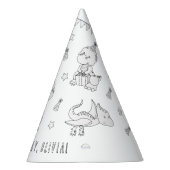 Dinosaur Birthday Party - Kleur uw eigen Pet Feesthoedjes (Rechts)