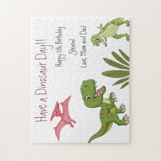 Dinosaur Birthday Party Legpuzzel (Verticaal)