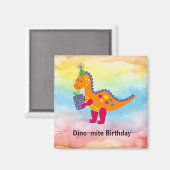 Dinosaur Birthday Party Magneet (Voorkant / Achterkant)