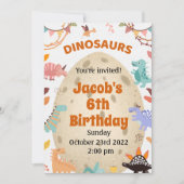 Dinosaur Birthday Party met Large Dino Egg Custom Kaart (Voorkant)