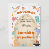 Dinosaur Birthday Party met Large Dino Egg Custom Kaart (Achterkant)