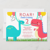 Dinosaur Birthday Party nodigt elke leeftijd uit Kaart (Voorkant)