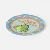 Dinosaur Birthday Party Paper Borden Papieren Bordje (Gekanteld)