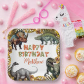 Dinosaur Birthday Party Paper Borden Papieren Bordje (Feest)