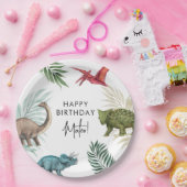 Dinosaur Birthday Party Paper Borden Papieren Bordje (Feest)