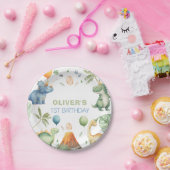 Dinosaur Birthday Party Paper Plates Papieren Bordje (Feest)