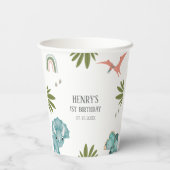 Dinosaur Birthday Party Papieren Bekers (Achterkant)