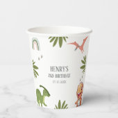 Dinosaur Birthday Party Papieren Bekers (Achterkant)