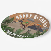 Dinosaur Birthday Party Papieren Bordje (Gekanteld)