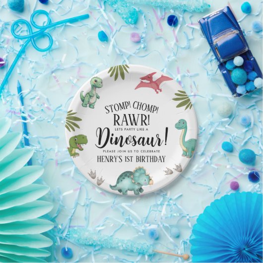 Dinosaur Birthday Party Papieren Bordje (Feest)
