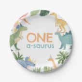 Dinosaur Birthday Party Papieren Bordje (Voorkant)