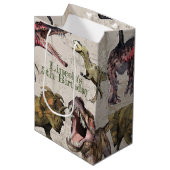 Dinosaur Birthday Party Personalized T-Rex Medium Cadeauzakje (Voorkant Gekanteld)