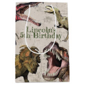 Dinosaur Birthday Party Personalized T-Rex Medium Cadeauzakje (Voorkant)