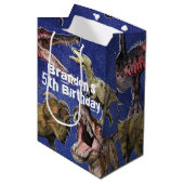 Dinosaur Birthday Party Personalized T-Rex Medium Cadeauzakje (Voorkant Gekanteld)