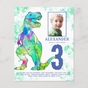 Dinosaur - Birthday Party Photo Budget Flyer