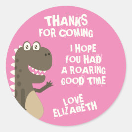 Dinosaur Birthday Party Ronde Sticker