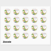 Dinosaur Birthday Party Ronde Sticker (Vel)