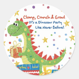 Dinosaur Birthday Party Ronde Sticker