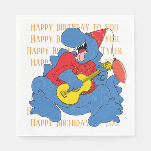 Dinosaur Birthday Party Servet (Voorkant)