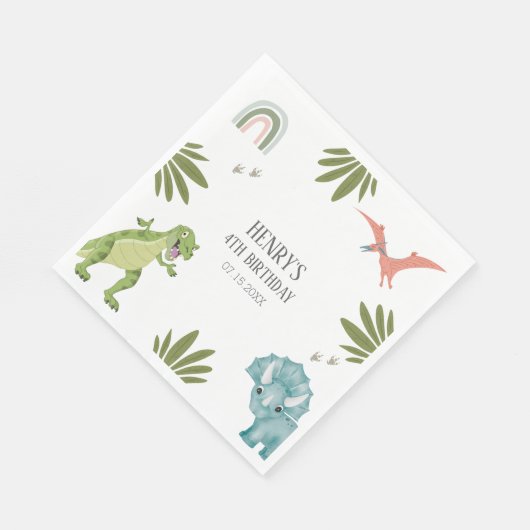 Dinosaur Birthday Party Servet (Hoek)