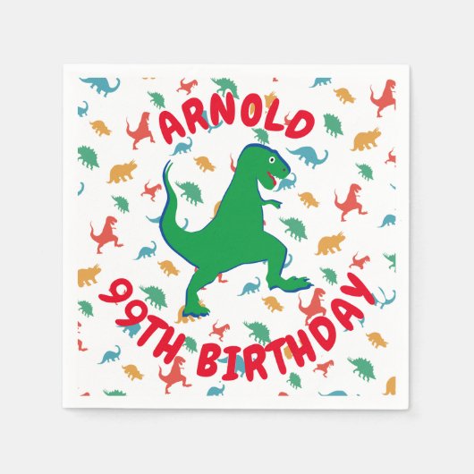 Dinosaur Birthday party Servet (Voorkant)