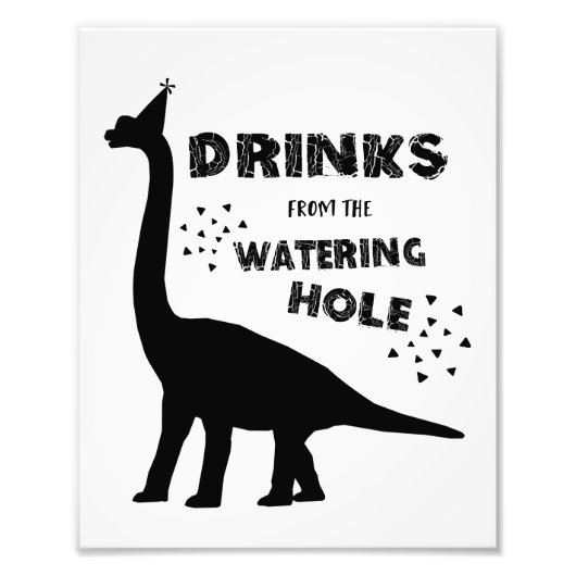 Dinosaur Birthday Party Sign Foto Afdruk (Voorkant)