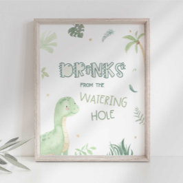 Dinosaur Birthday Party Sign Foto Afdruk