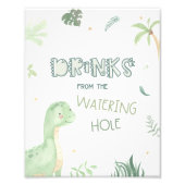 Dinosaur Birthday Party Sign Foto Afdruk (Voorkant)