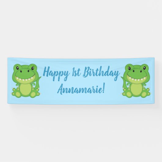Dinosaur Birthday Party Spandoek (Horizontaal)