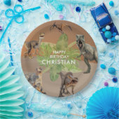 Dinosaur Birthday Party T Rex Papieren Bordje (Feest)