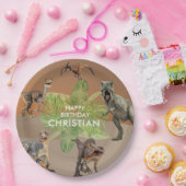 Dinosaur Birthday Party T Rex Papieren Bordje (Feest)