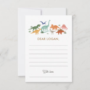 Dinosaur Birthday Party Time Capsule Notitiekaartje