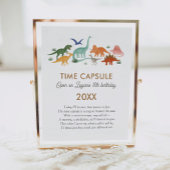 Dinosaur Birthday Party Time Capsule Sign Poster