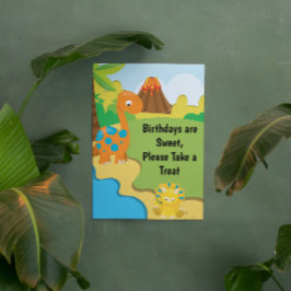 Dinosaur Birthday Party Treatment Sign Poster