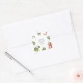 Dinosaur Birthday Party Vierkante Sticker (Envelop)