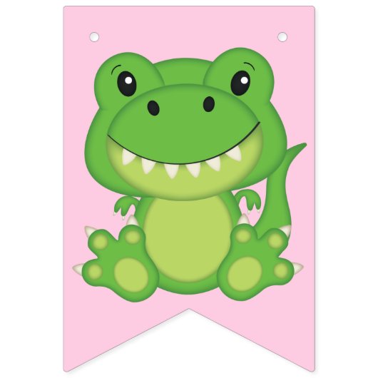 Dinosaur Birthday Party Vlaggetjes (Eerste vlag)