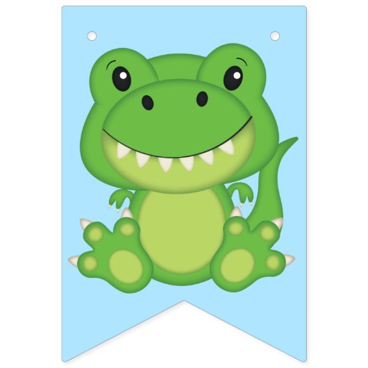 Dinosaur Birthday Party Vlaggetjes (Eerste vlag)