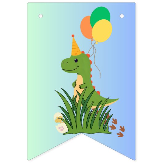 Dinosaur Birthday Party Vlaggetjes (Eerste vlag)