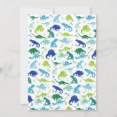 Dinosaur Birthday Party Waterverf Kinder uitnodigi Kaart (Achterkant)