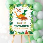 Dinosaur Birthday Party Welcome Sign Poster