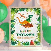 Dinosaur Birthday Party Welcome Sign Poster