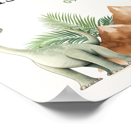 Dinosaur Birthday Party Welkom Poster (Hoek)