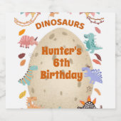 Dinosaur Birthday Party with Giant Dino Egg Bier Etiket (Enkel label)