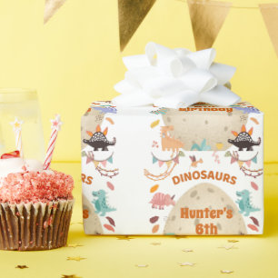Dinosaur Birthday Party with Giant Dino Egg Cadeaupapier