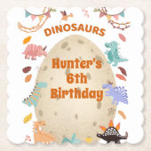 Dinosaur Birthday Party with Giant Dino Egg Kartonnen Onderzetters (Voorkant)