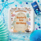 Dinosaur Birthday Party with Giant Dino Egg Papieren Bordje (Feest)