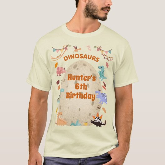 Dinosaur Birthday Party with Giant Dino Egg T-shirt (Voorkant)